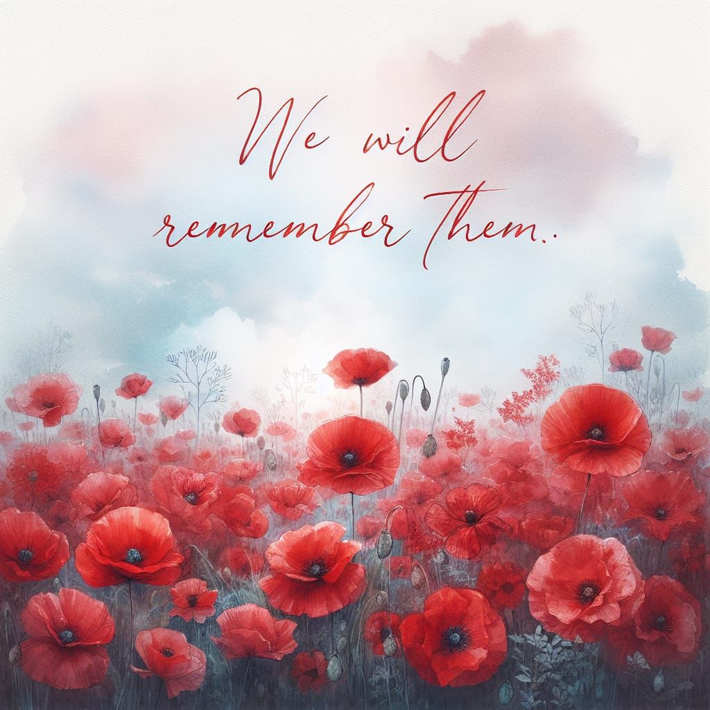 Remembrance Day Poppies: Watercolor Tribute to Fallen Heroes