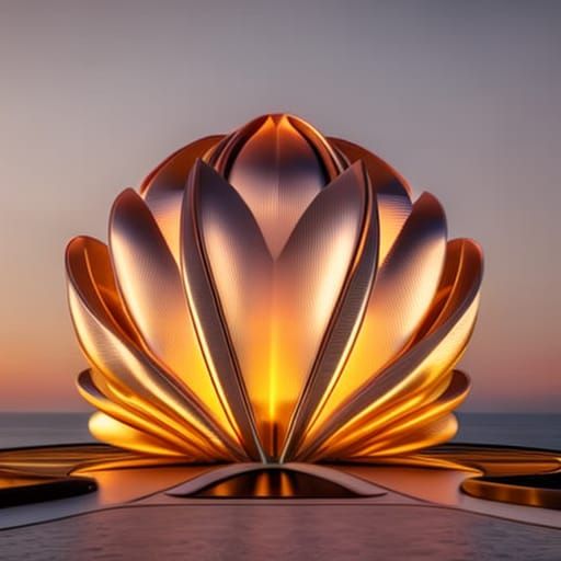 Biomorphic Lotus Building at Golden Hour