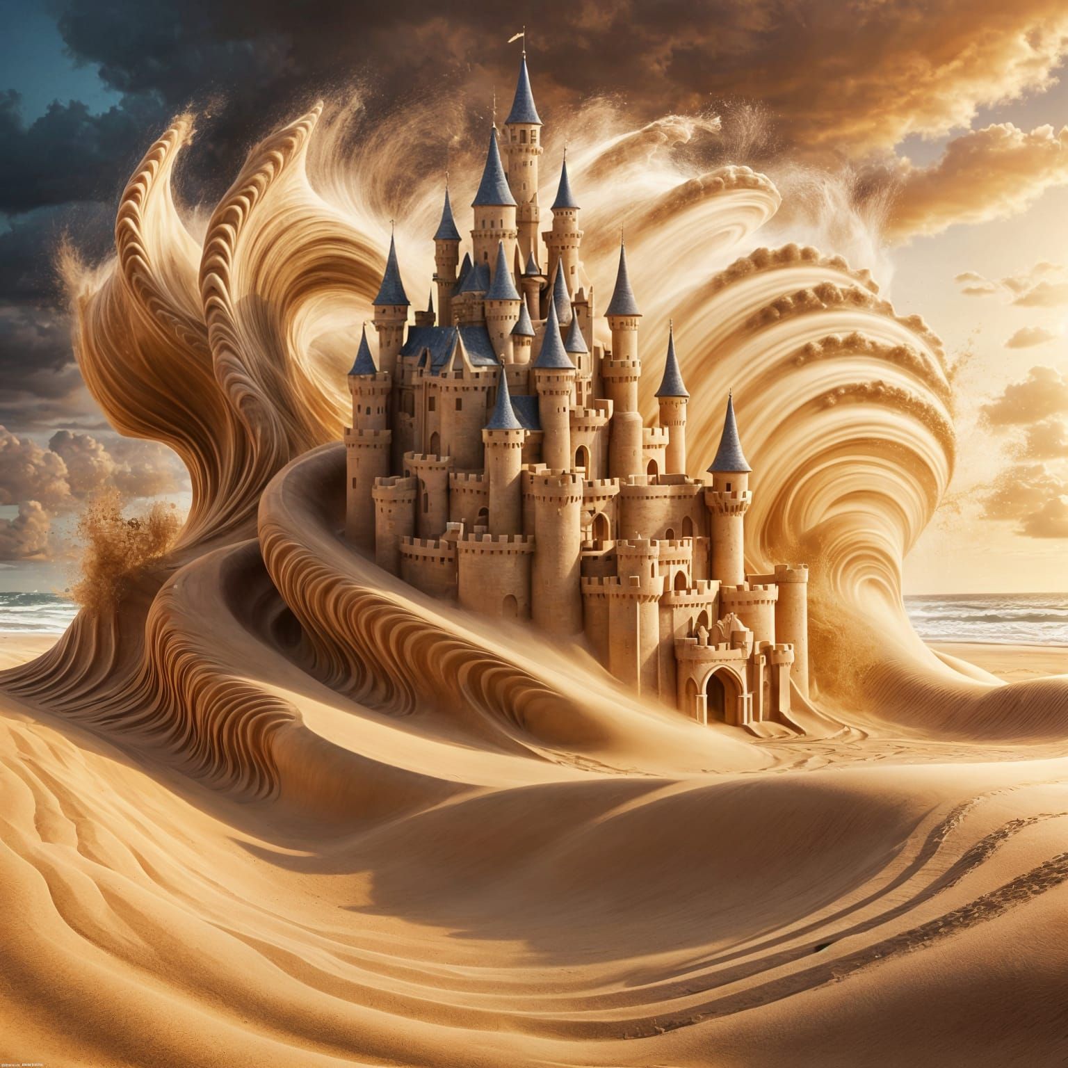 Magical Glowing Sand Castle Formation