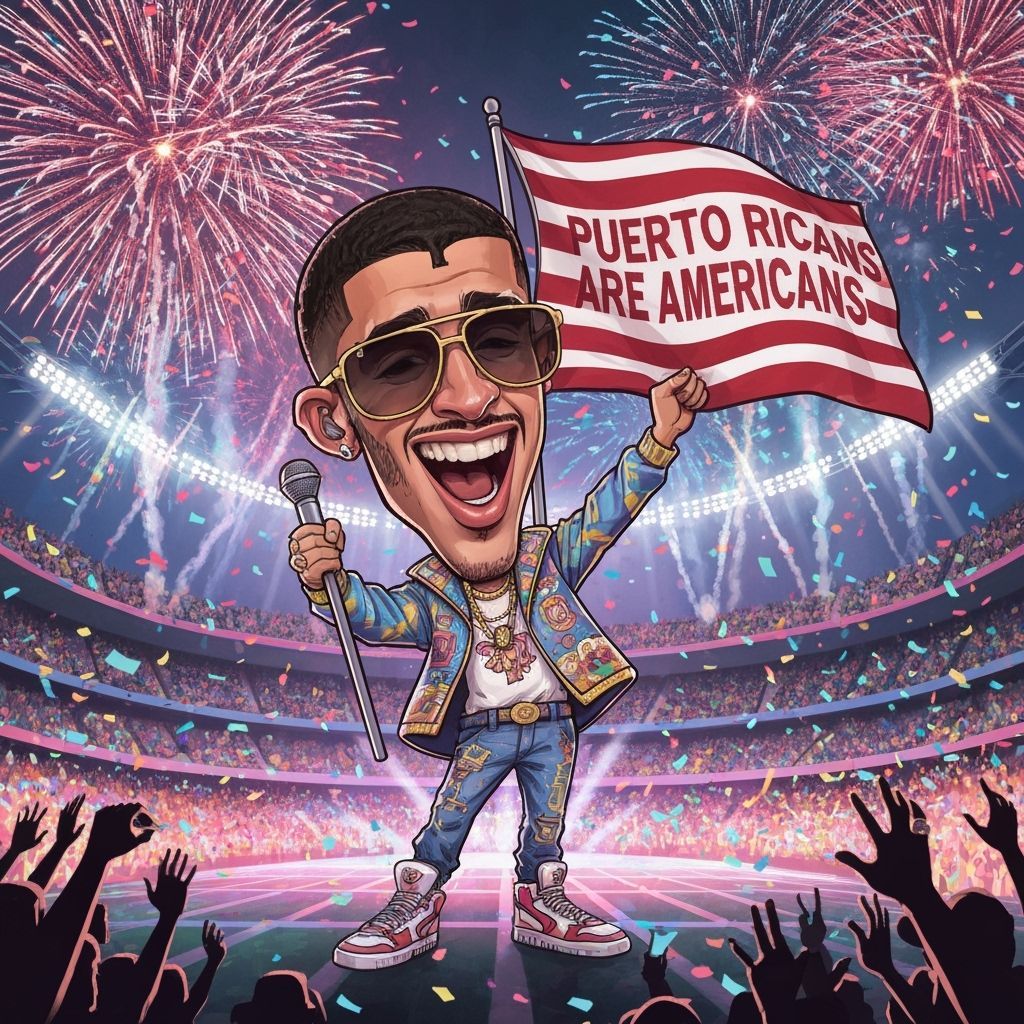 Bad Bunny Performs at Super Bowl Halftime Show