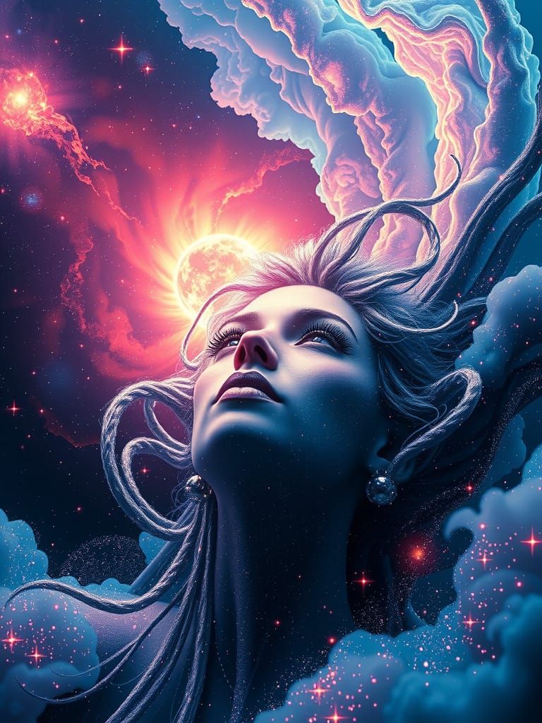 Cosmic Goddess of Luminous Nebulas