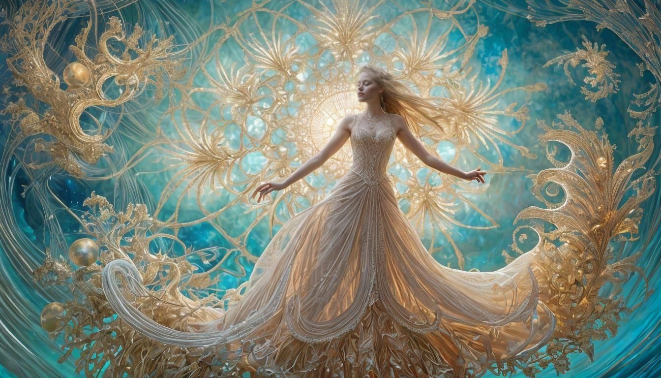 Psychedelic Fractal Dance: Holographic Sci-Fi Art