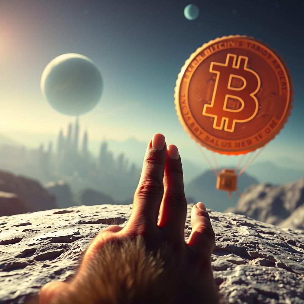 Baboon Touches Moon in Cosmic Bitcoin Scene