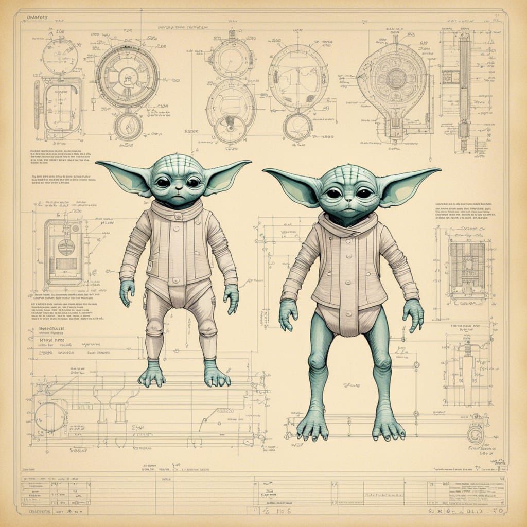 Steampunk Bionic Baby Yoda Blueprint