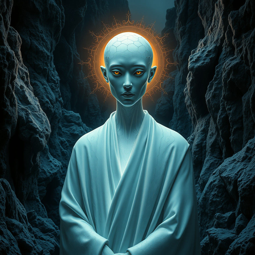 Ethereal Figure in Tsingy Bleu Landscape