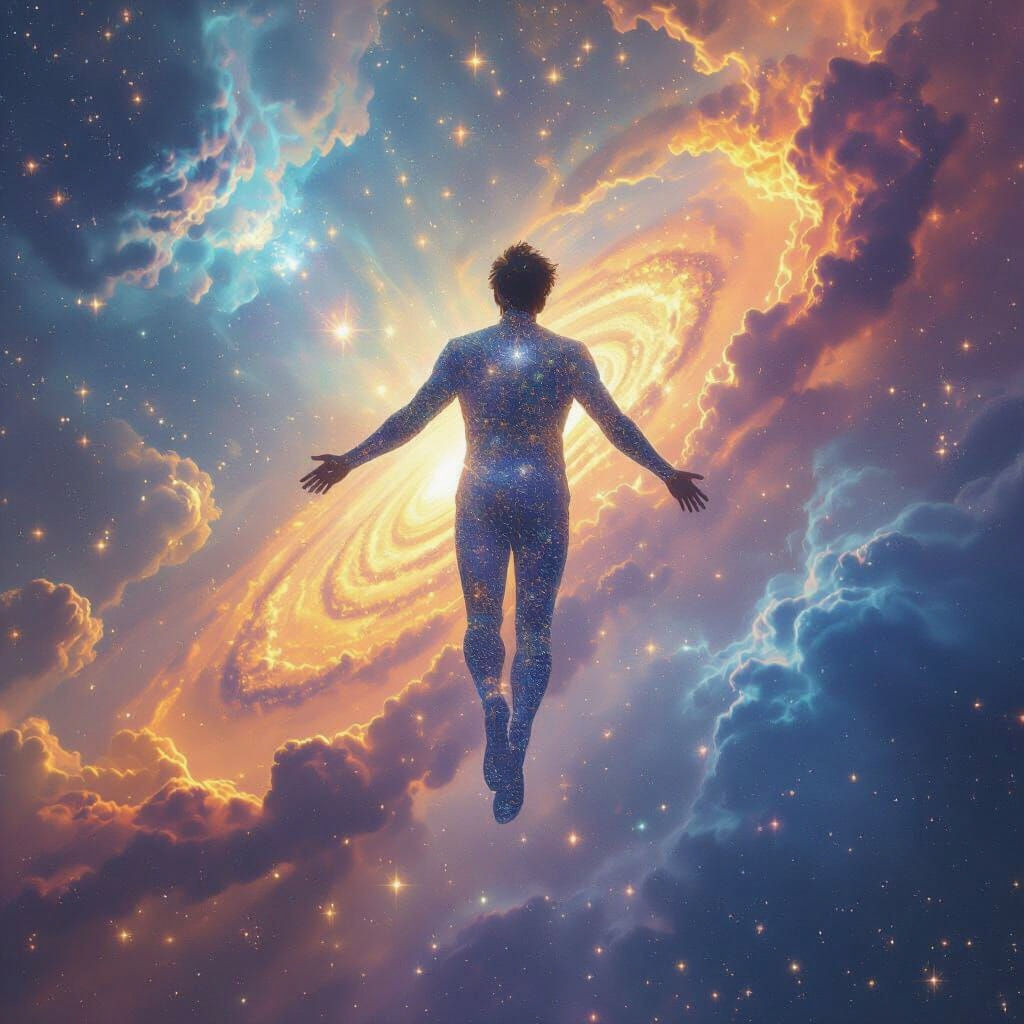 Cosmic Soul in Dreamlike Universe, Detailed Matte Painting