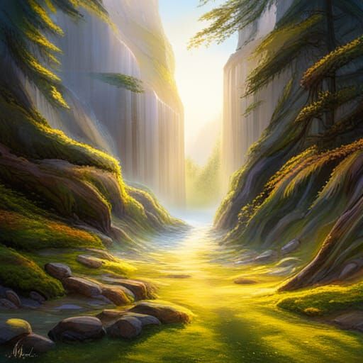 Dreamcore Liminal Space with Heavenly Sunshine