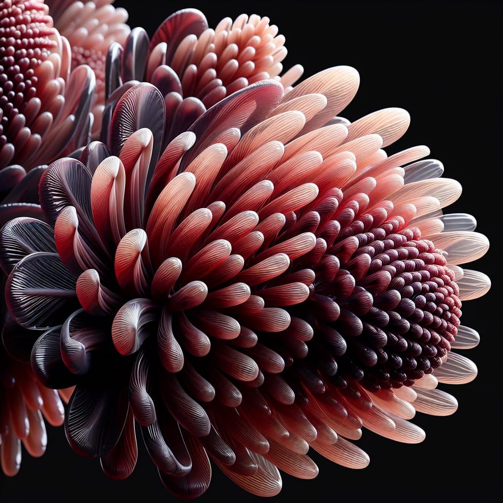 Translucent Glass Banksia Flower in 3D