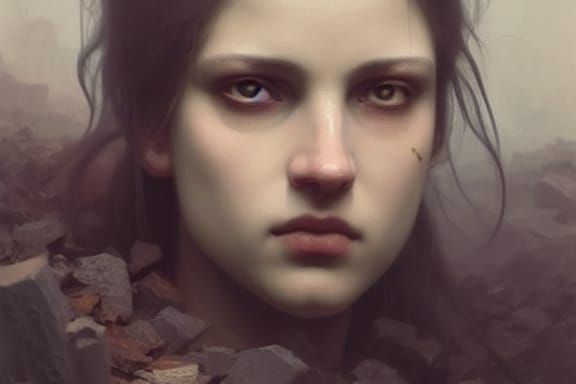 Haunting Post-Apocalyptic Horror Landscape in Dark Fantasy S...