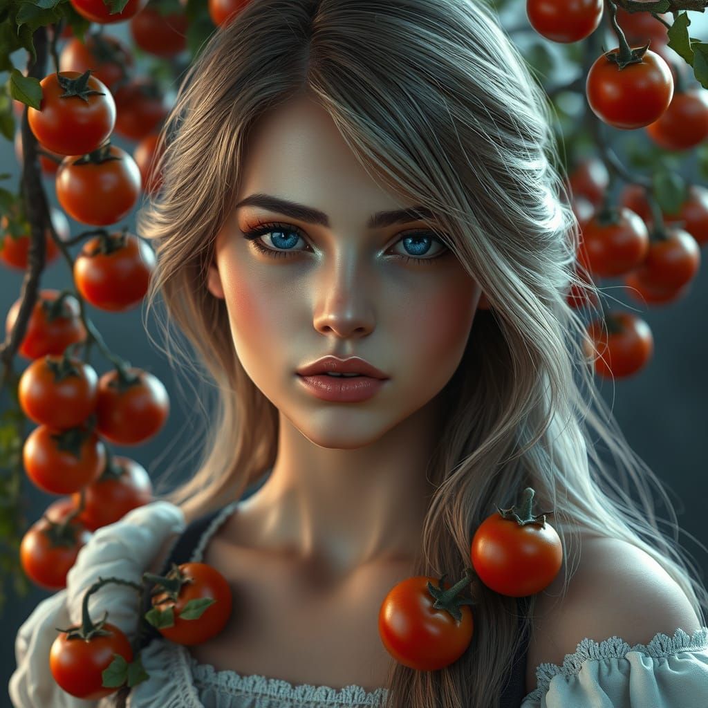 Ukrainian Girl in Kherson: Detailed Matte Painting