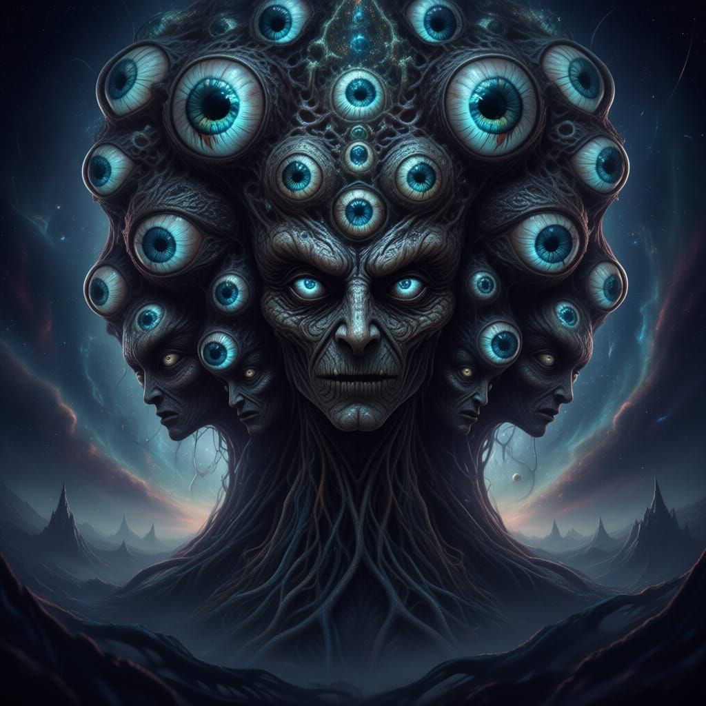 Terrifying Yog Sothoth Closeup in Ultrarealistic Style