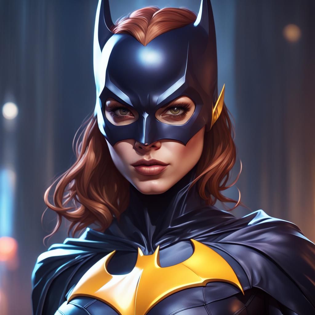 Hyperdetailed Batgirl Portrait in Dynamic Lighting