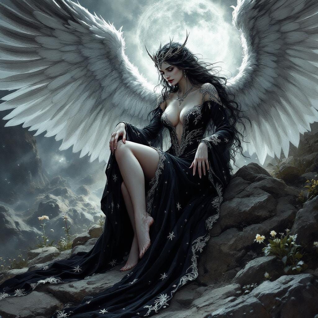 Angel of Death and Renewal in Black and Silver