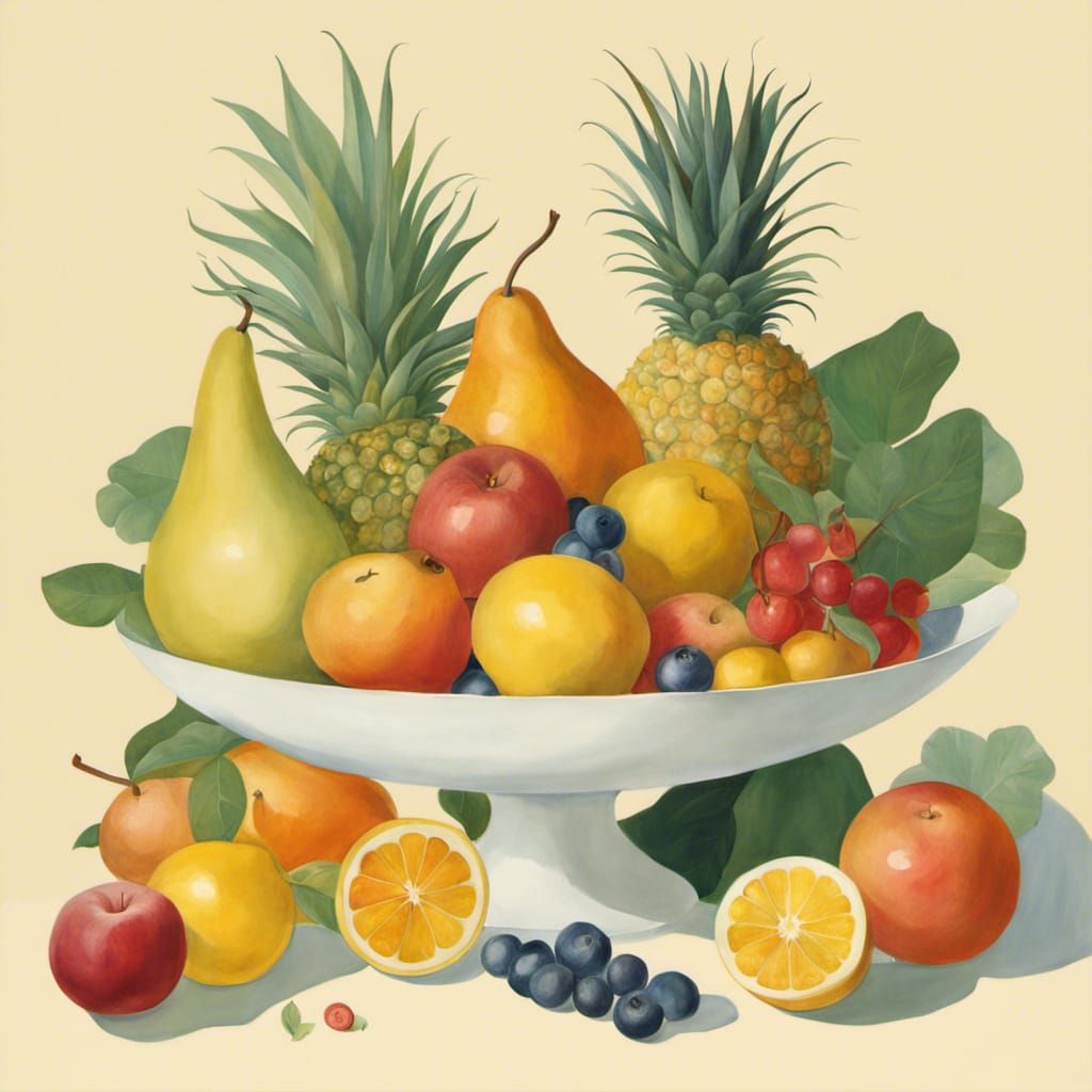 Opulent Fruit Bowl Illustration