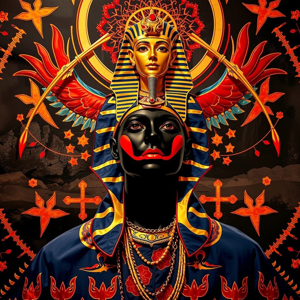 Harlequin, Geisha, and Tutankhamun: Photorealistic Full Body