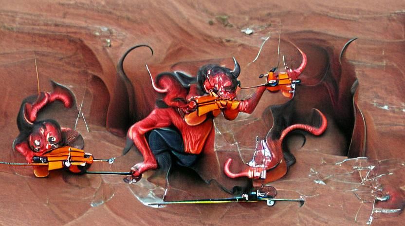 Devil Plays Violin: A Surreal Fiddler