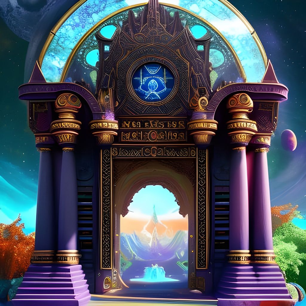 Cosmic Cataclysm Portal in Dreamy Fantasy Art