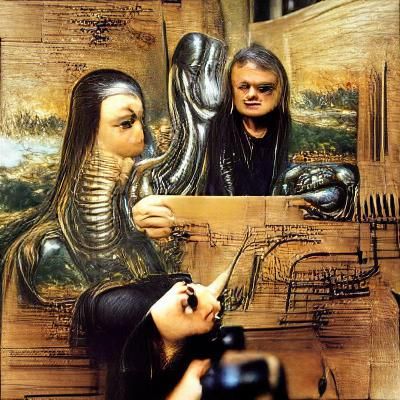 Biomechanical Mona Lisa in Giger Style