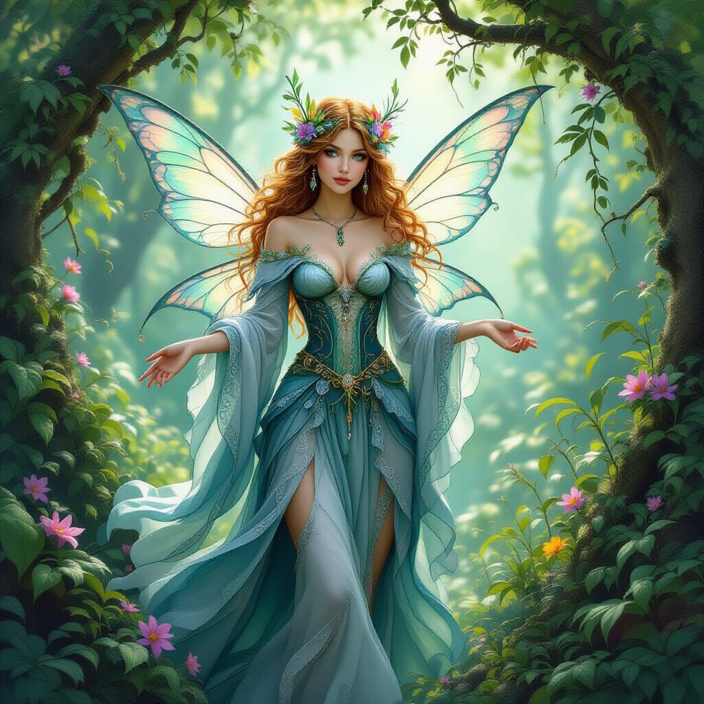 Mystic Fairy in Whimsical Fantasy Style