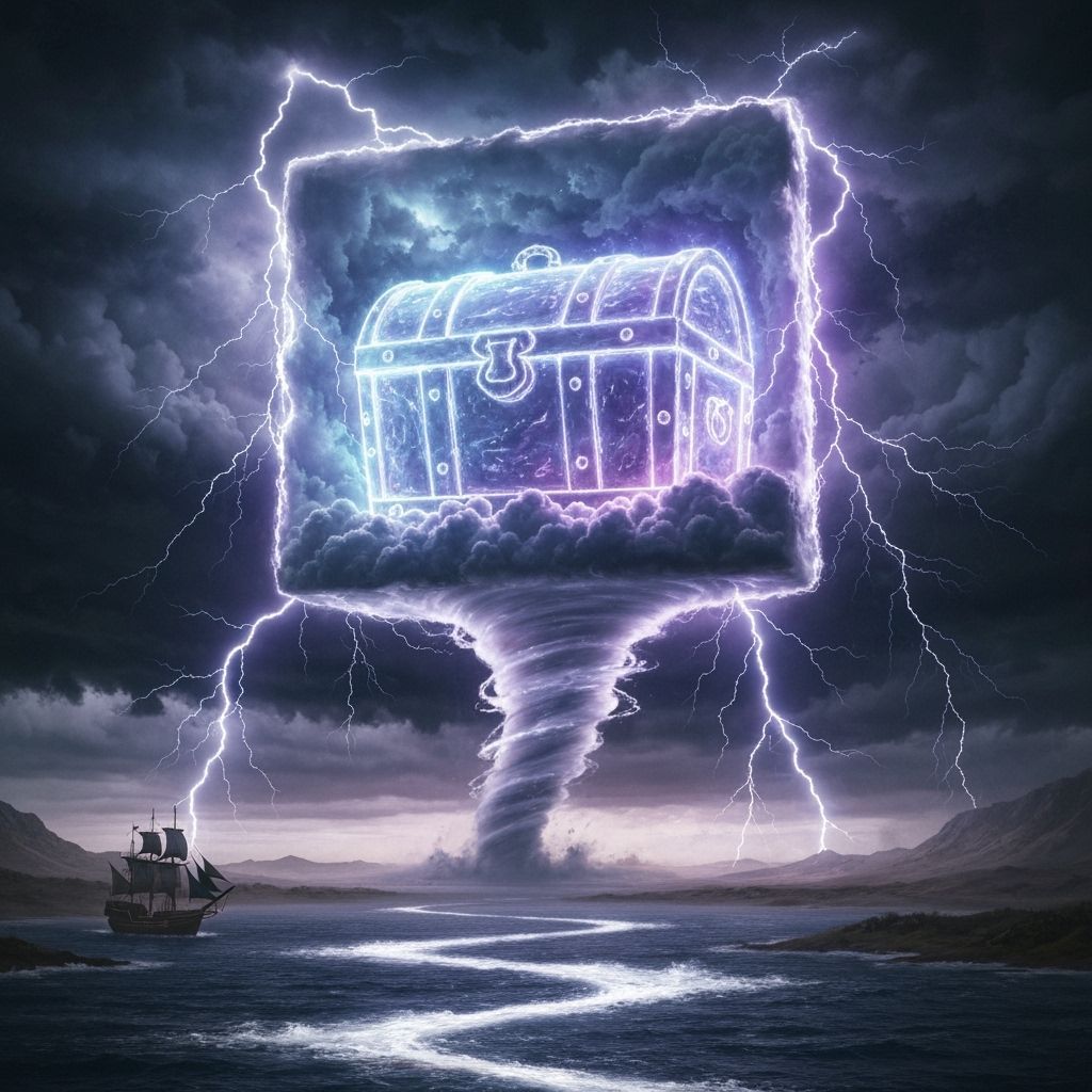 Colossal Cloud Chest Storm with Pirate Ships