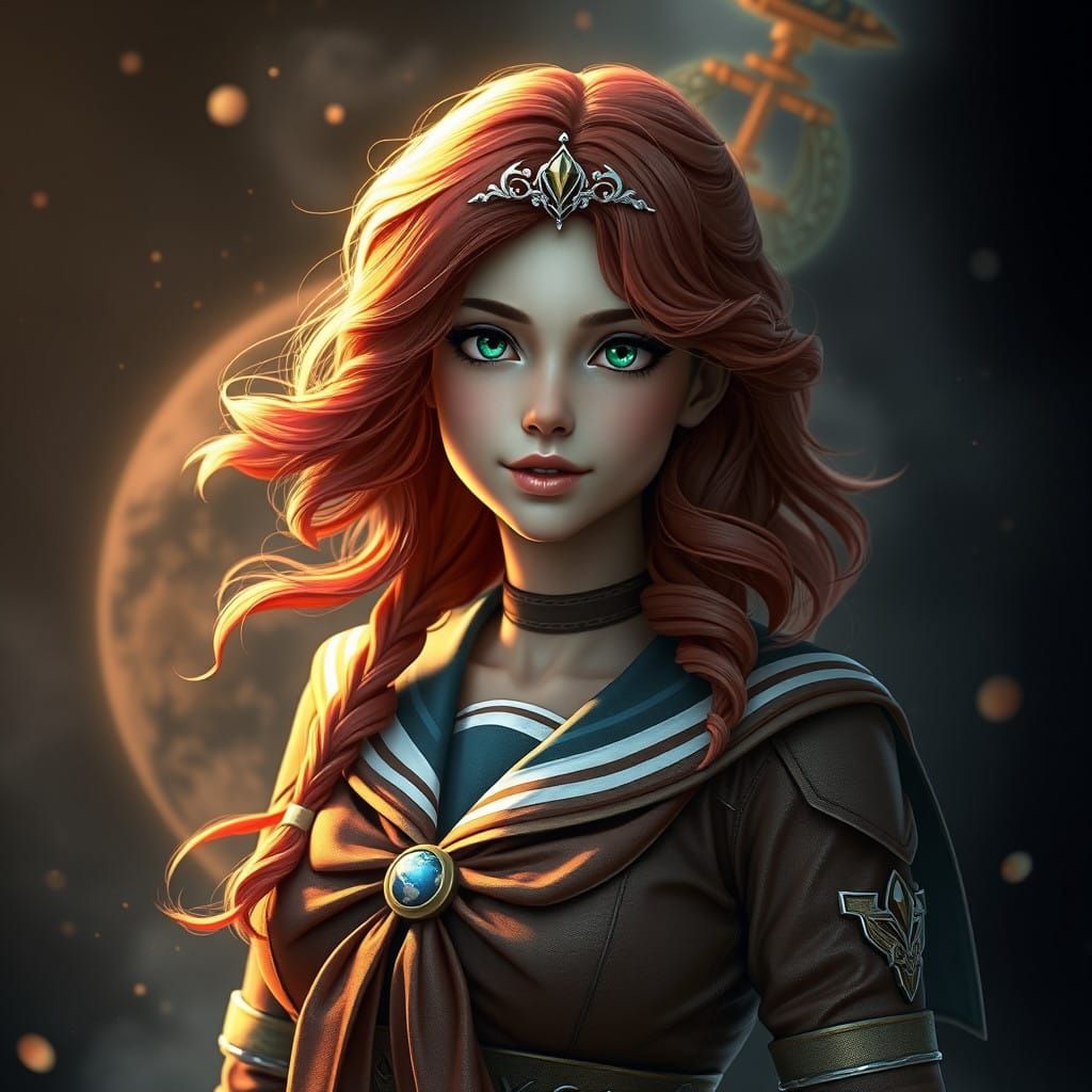 Sailor Earth: A Brown Sailor Suit and Red Hair