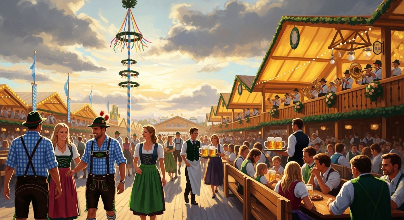 Oktoberfest Scene in Munich, Impressionistic Style