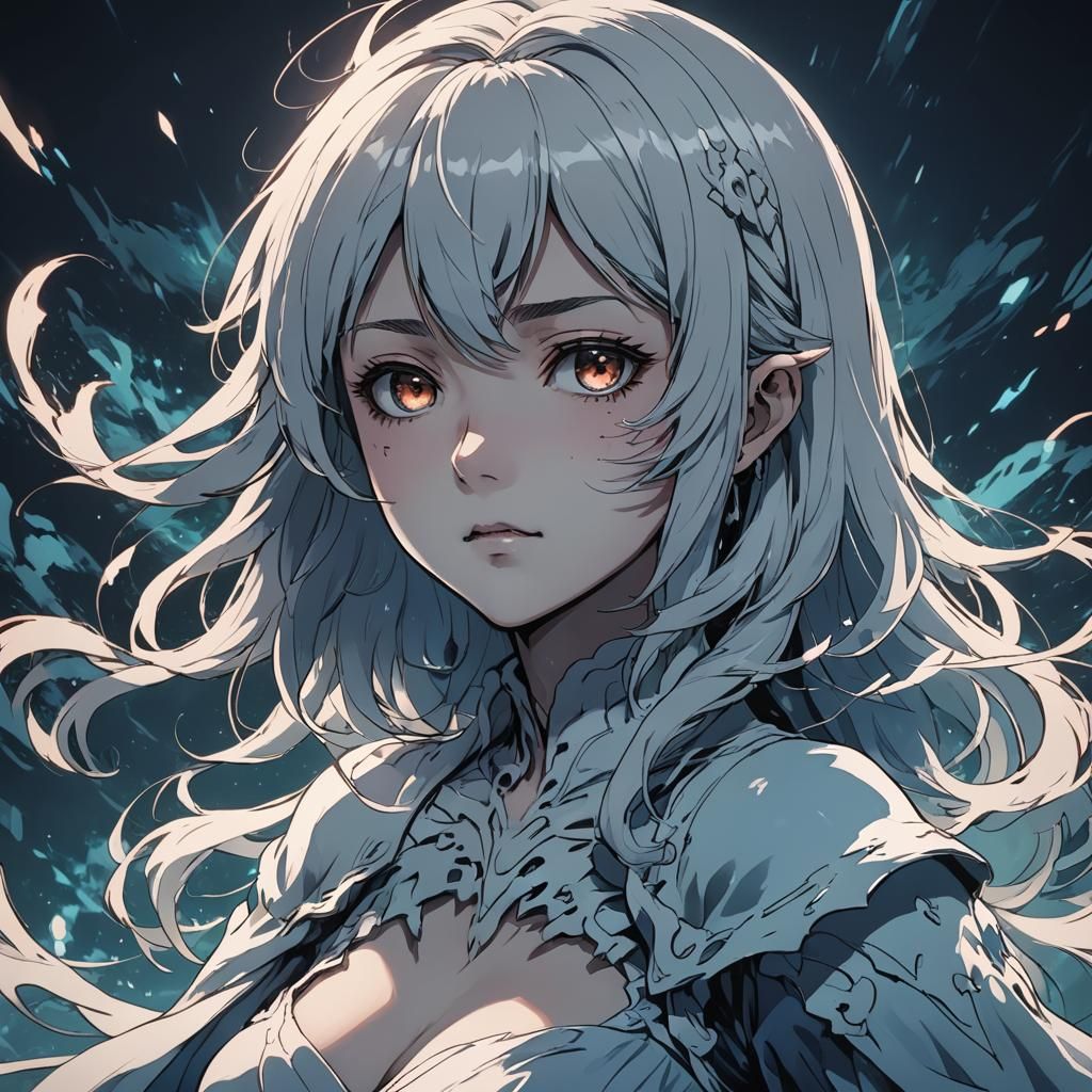 Beautiful Anime Ghost in Cel-Shaded Style