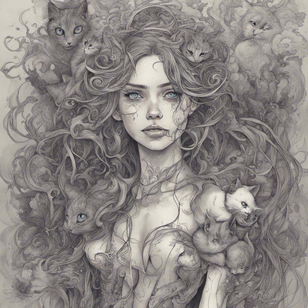 A Girl and her Kitties