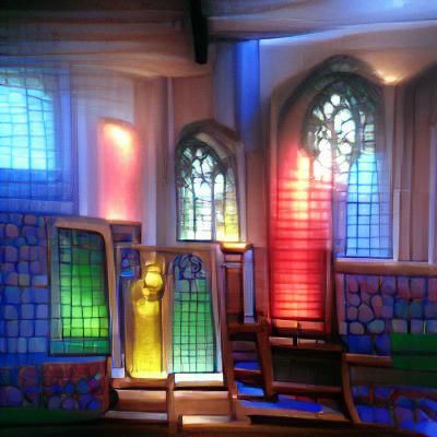 Colorful Stained Glass Windows in Chapel