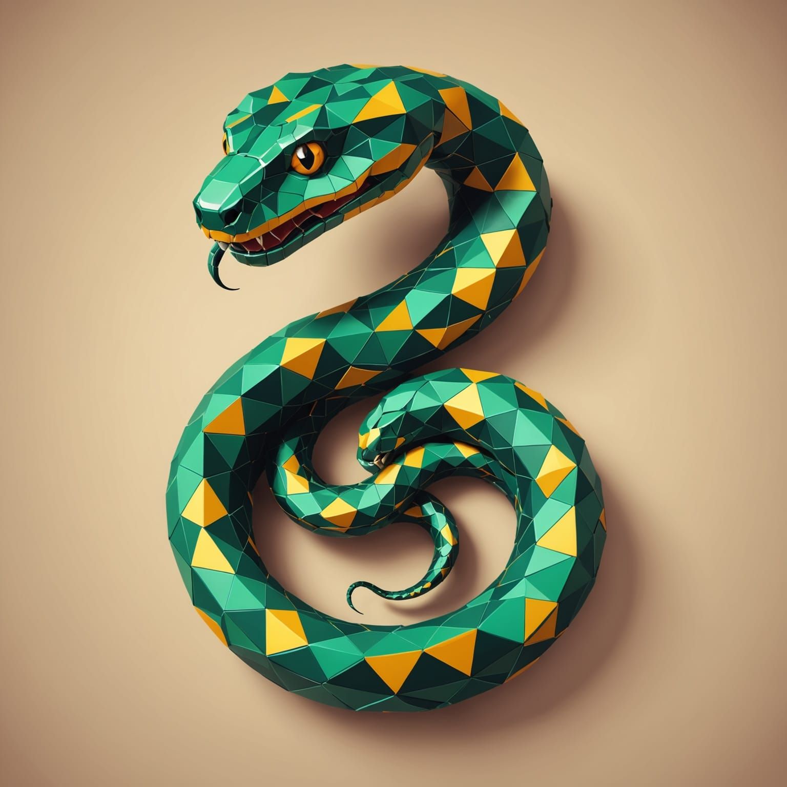 Geometric Snake Formed from Triangular Shapes