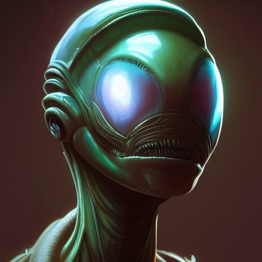 Hyperdetailed Alien Portrait in Volumetric Lighting