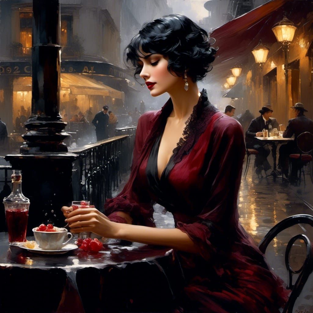 Noir Italian Woman in 1920s Style