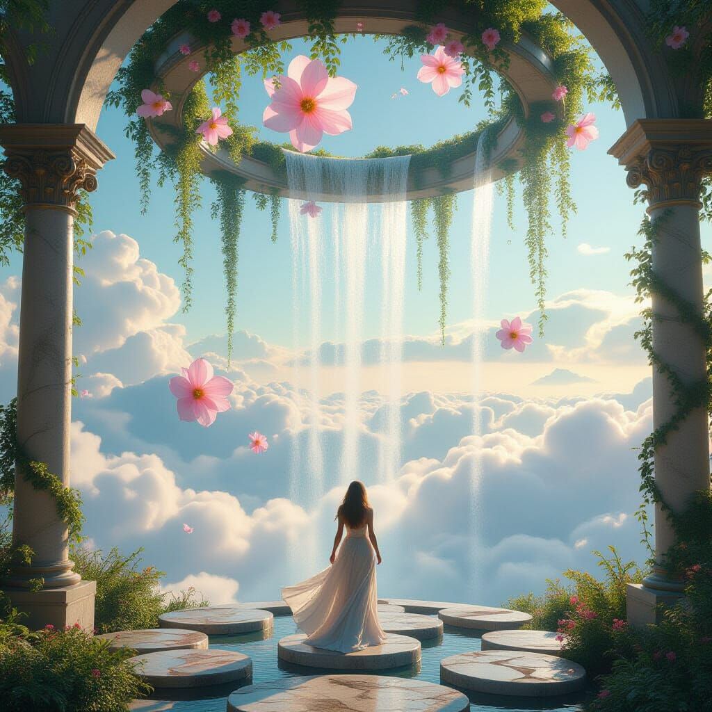 Floating Garden in the Sky: Cinematic 8K Scene