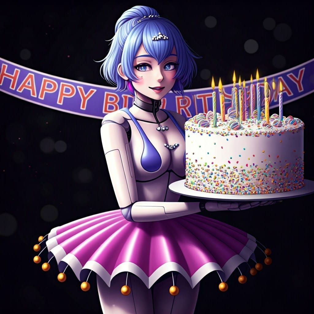 Ballora Birthday Image in Manga Anime Style