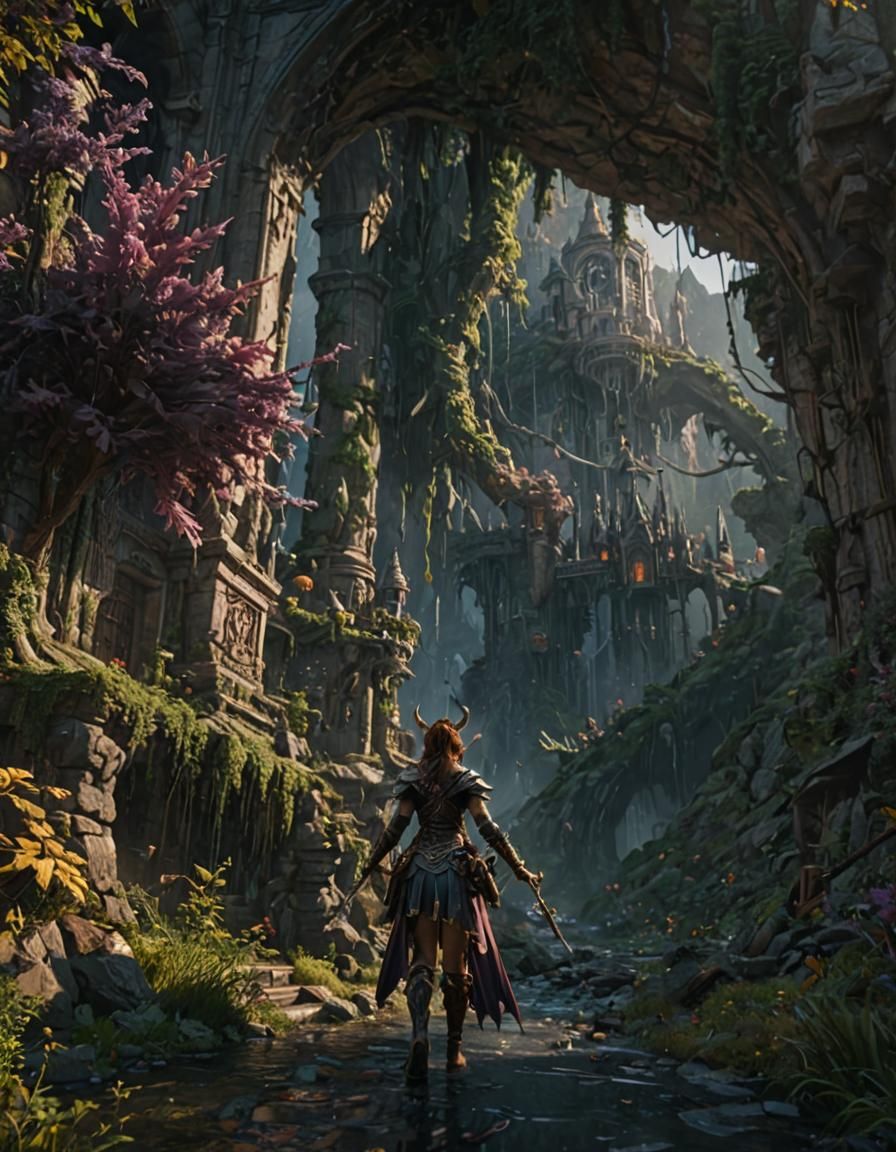 Fantastical Landscape Matte Painting in Deep Color