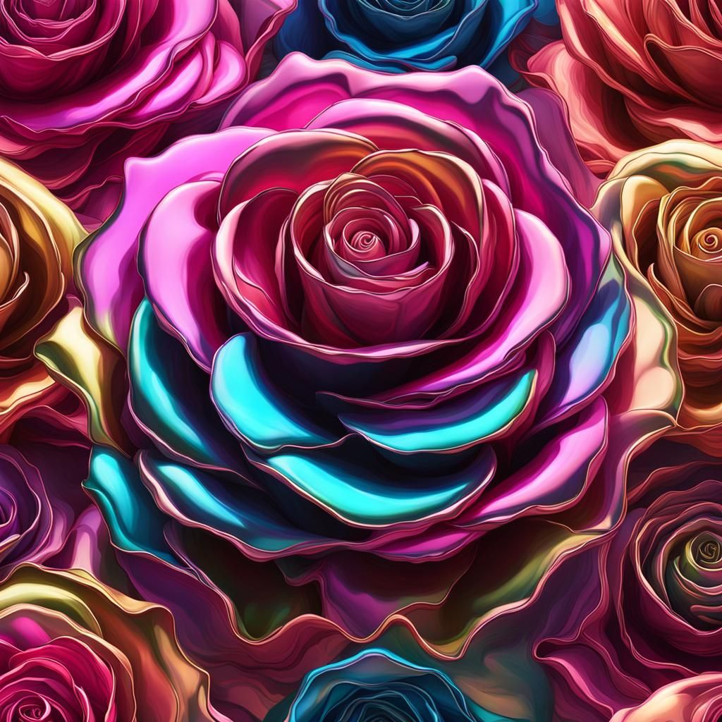 Pink Metal Rose by Artgerm in 4K