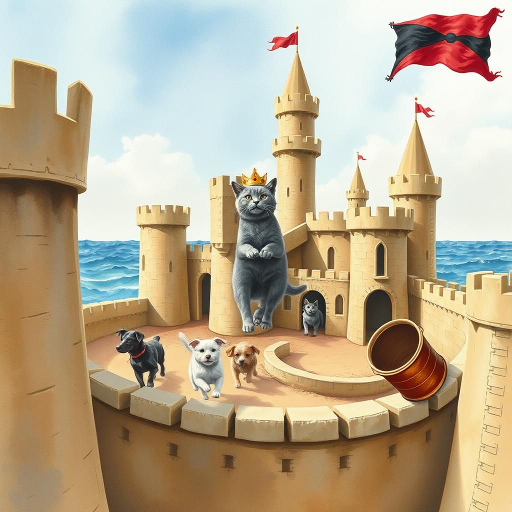 Cat King of the Sandcastle Kingdom