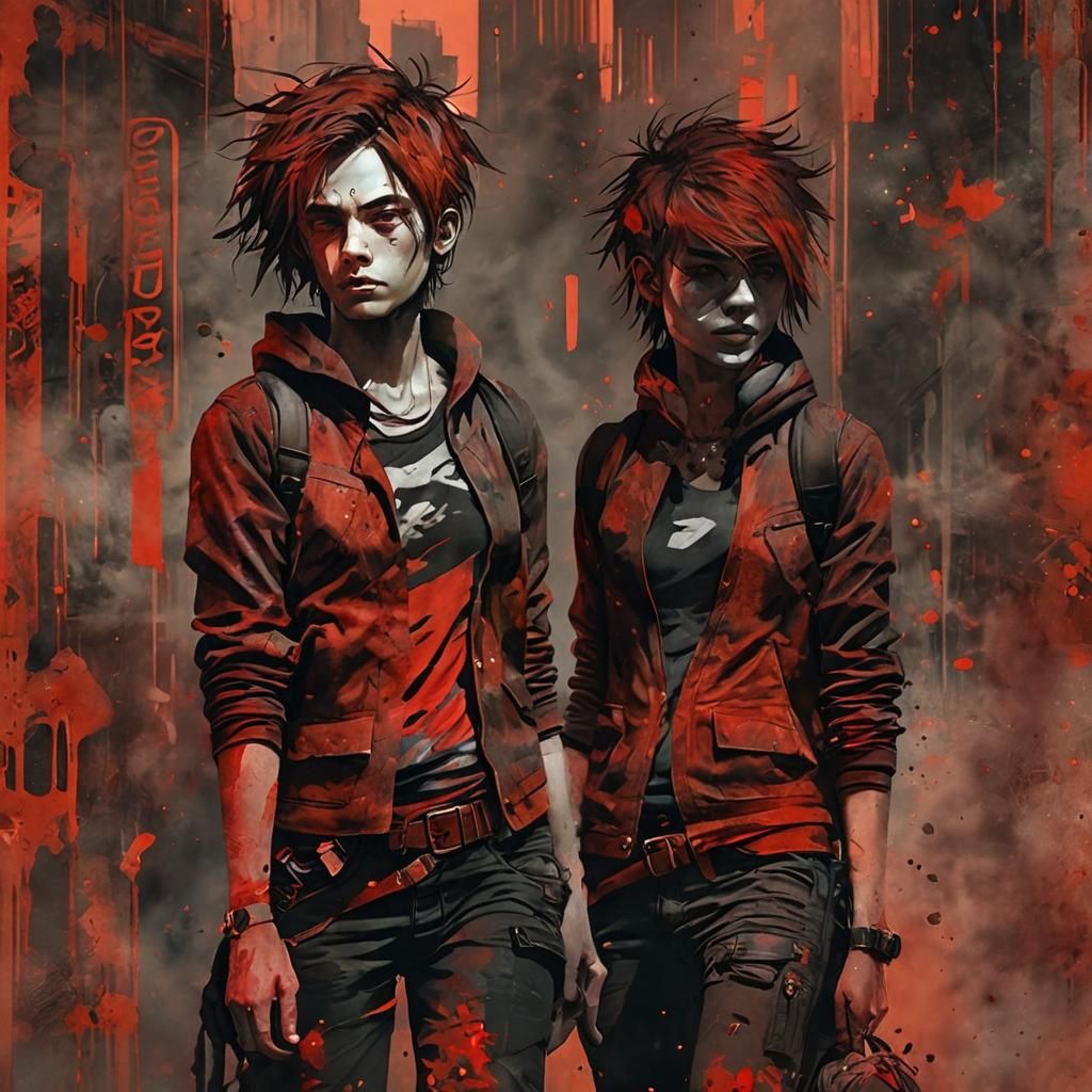 Man Walking in Fog: Dark Watercolor Painting