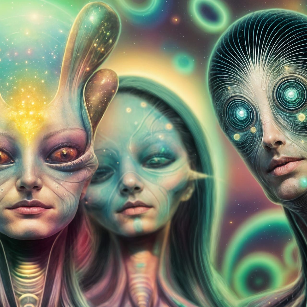 Surreal Alien Landscape with Magical Particles