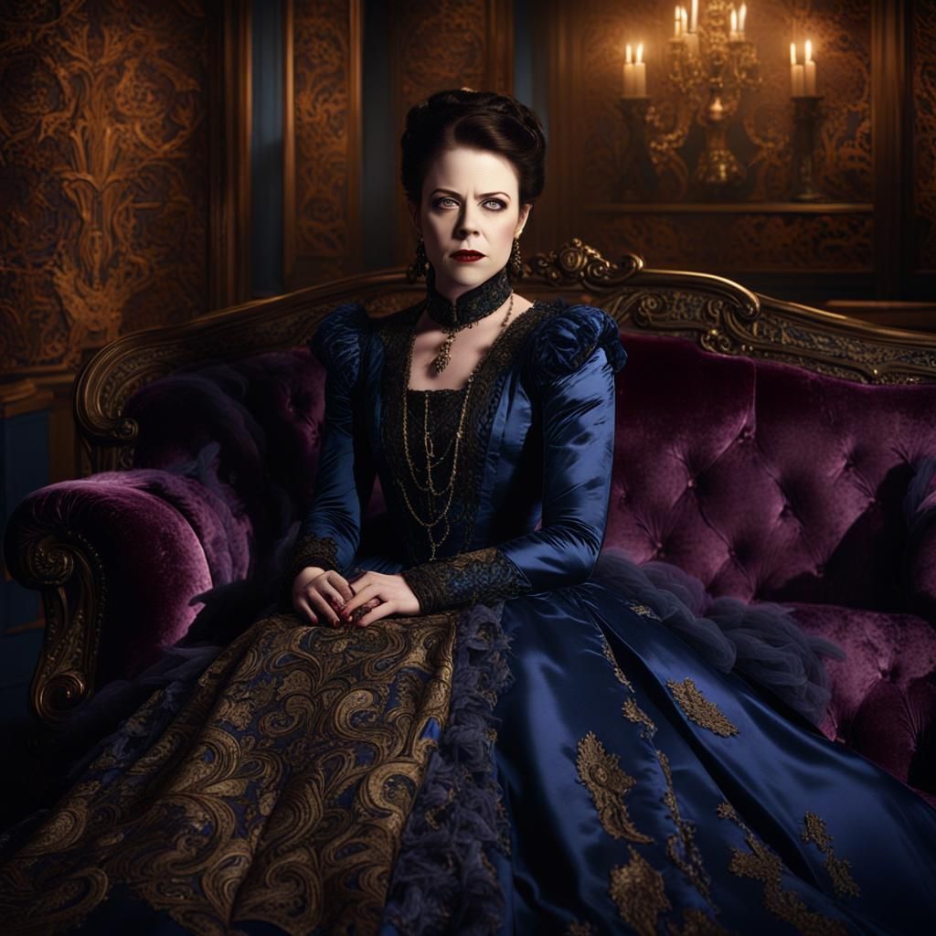 Vampire in Opulent Gothic Chamber: Dark Fantasy Art