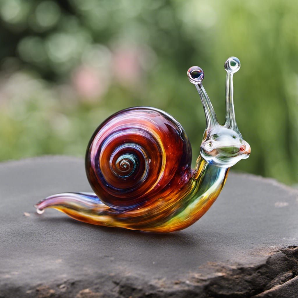 Exquisite Glass Blown Snail Sculpture