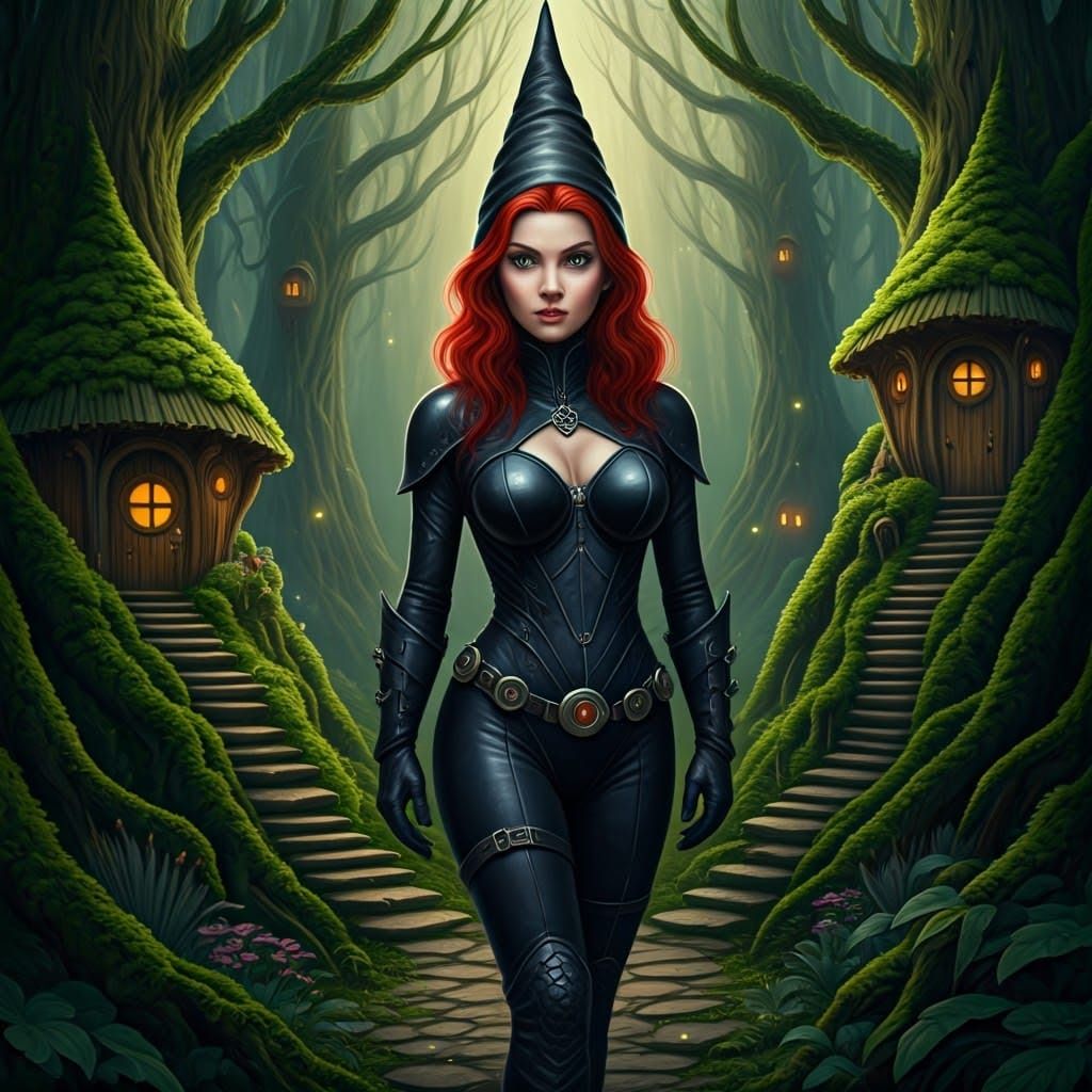 "Beautiful Black Widow-Gnome"
