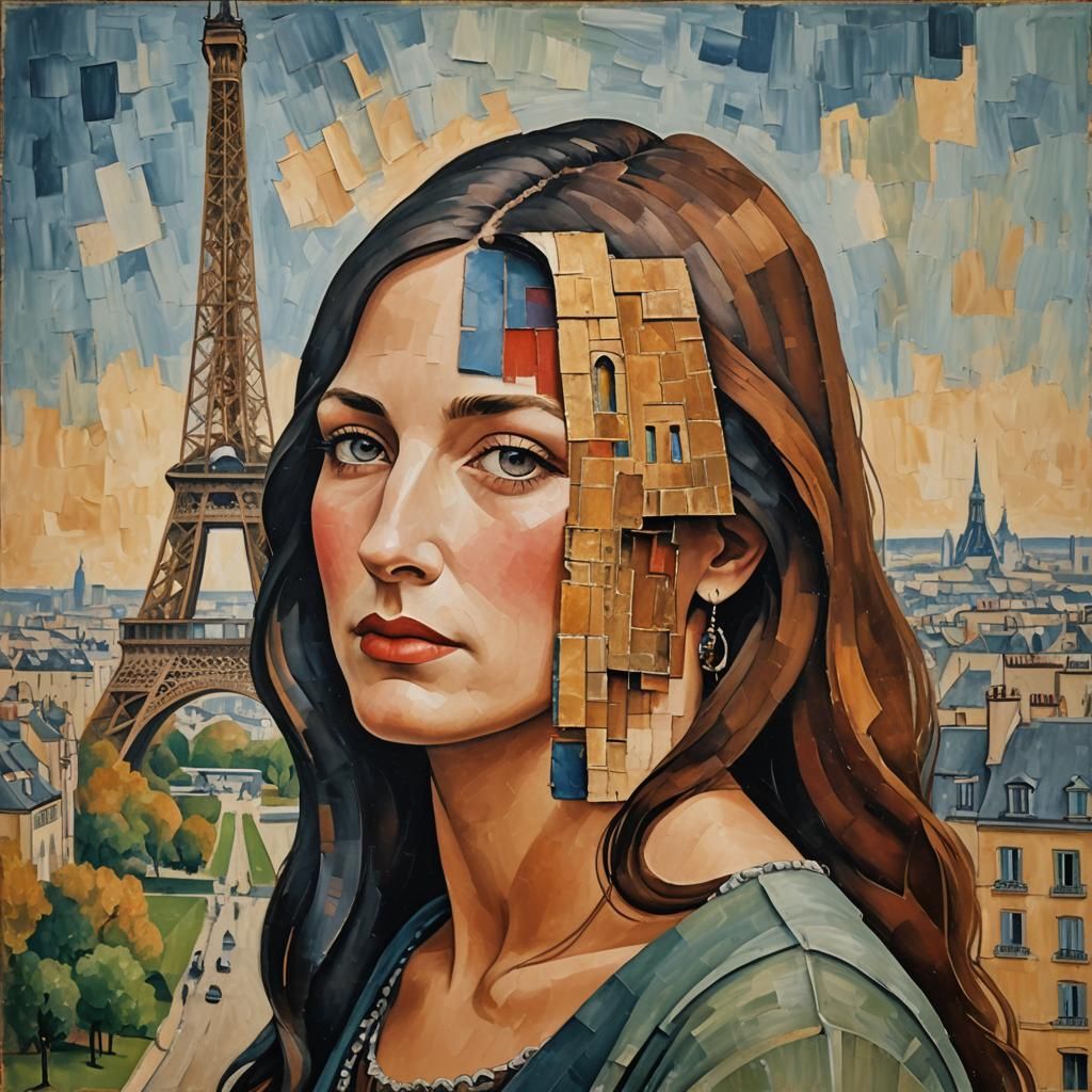 Jeanne Hebuterne Portrait in Modigliani Style