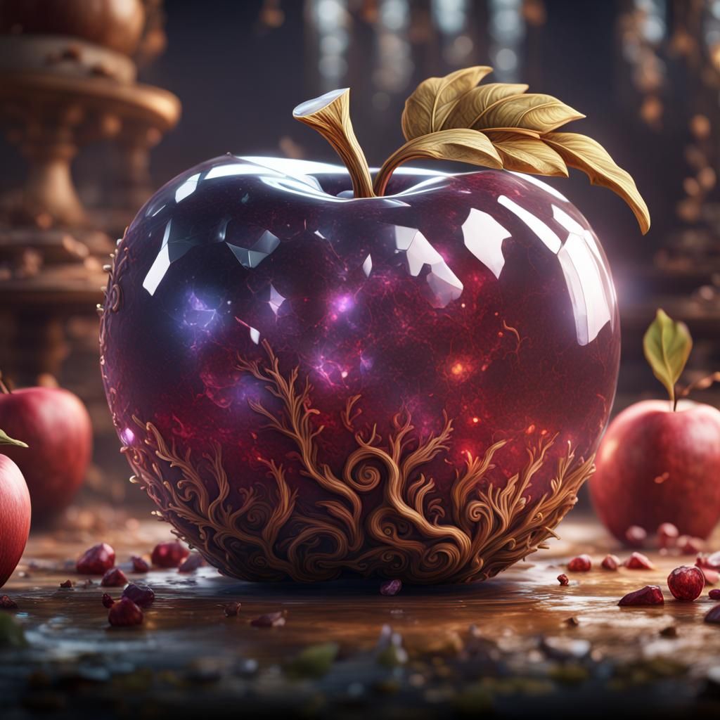 Detailed Crystal Apple Fantasy Concept Art