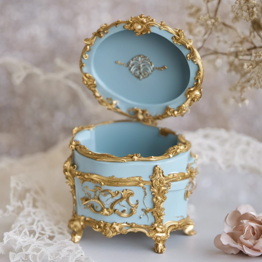 Rococo Music Box with Carousel Design