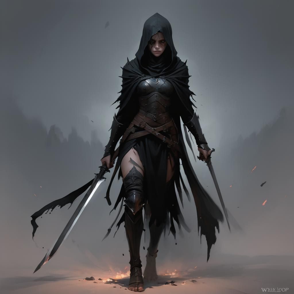 Grimdark Digital Art in WLOP Style