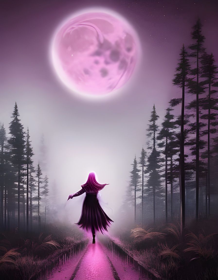 Sciapod creature walks through the spooky forest.