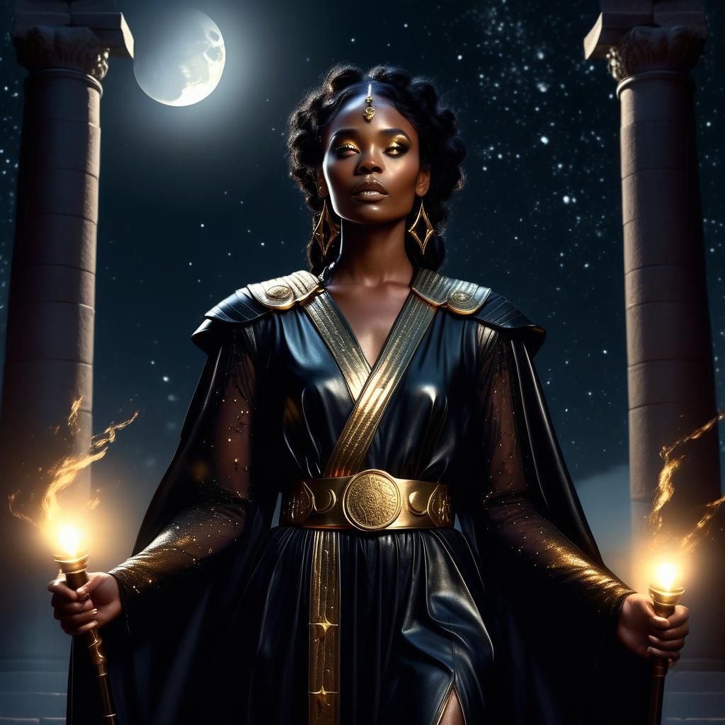 Hecate: Astral Goddess in Photorealistic Illustration
