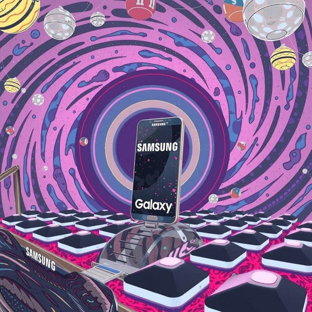 Vibrant Futuristic Samsung Galaxy in a Surreal, 3D Rendered ...