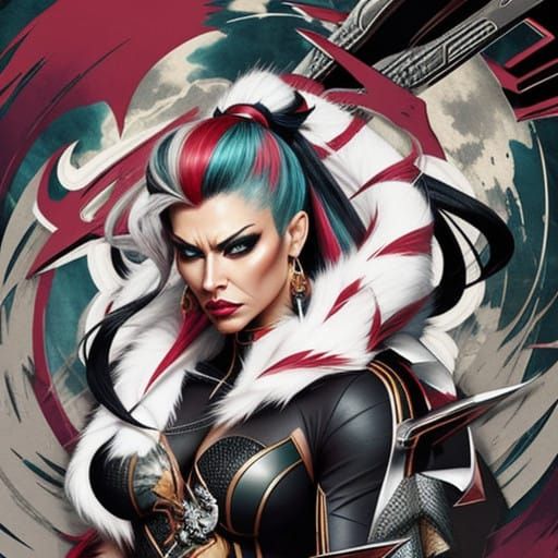 Turbulent, Dark, Intense Landscape in a Cyberpunk Aesthetic